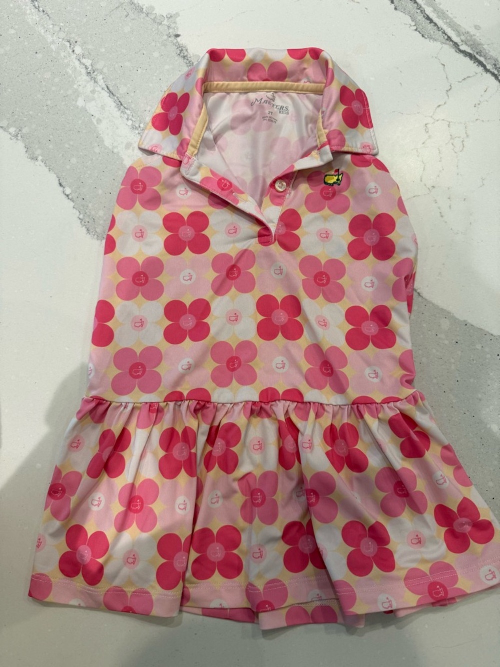 Masters Pink and Yellow Floral Casual Dress